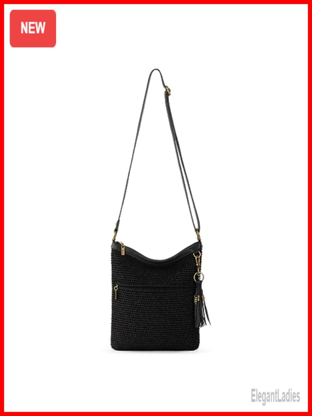 The Sak Lucia Crochet Crossbody Purse Zipper Closure Adjustable Strap